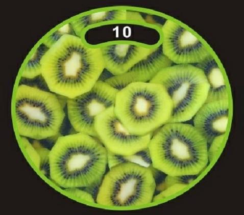 Schneidebrett (Rund) mit Motiv: Kiwi