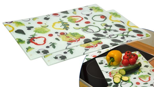 Glas-Abdeckplatten-Set, 2tlg. Gemüse