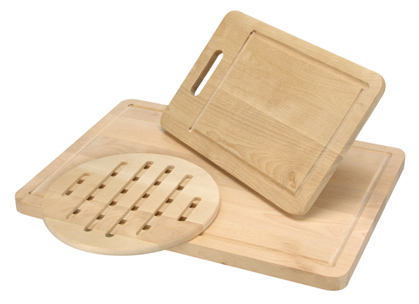 Holzbrett-Set 3 tlg aus hellem Plantagen