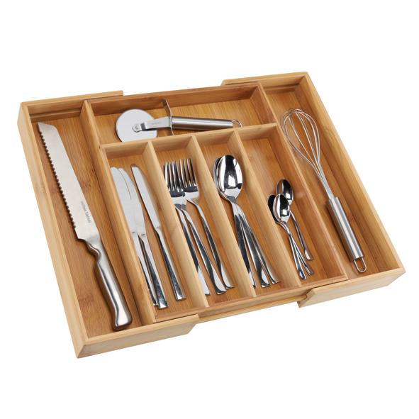 Besteckkasten aus Bambus, ausziehbar