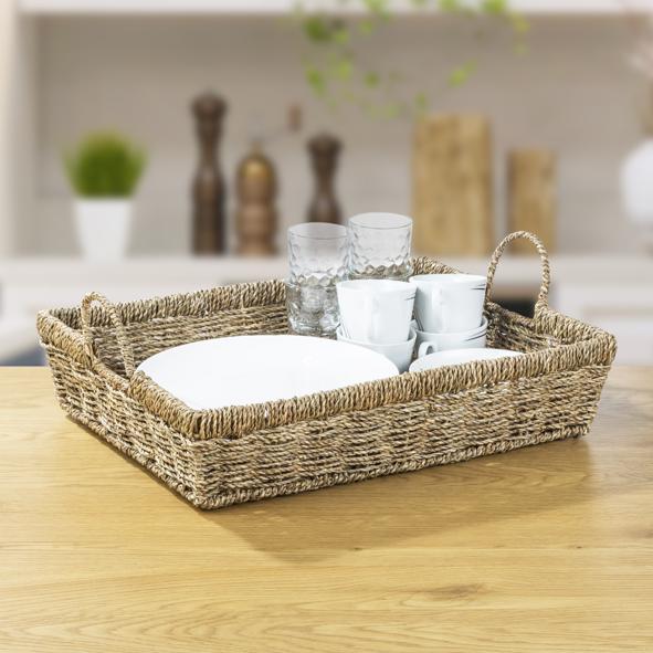 Tablett, Griffe, Seegras