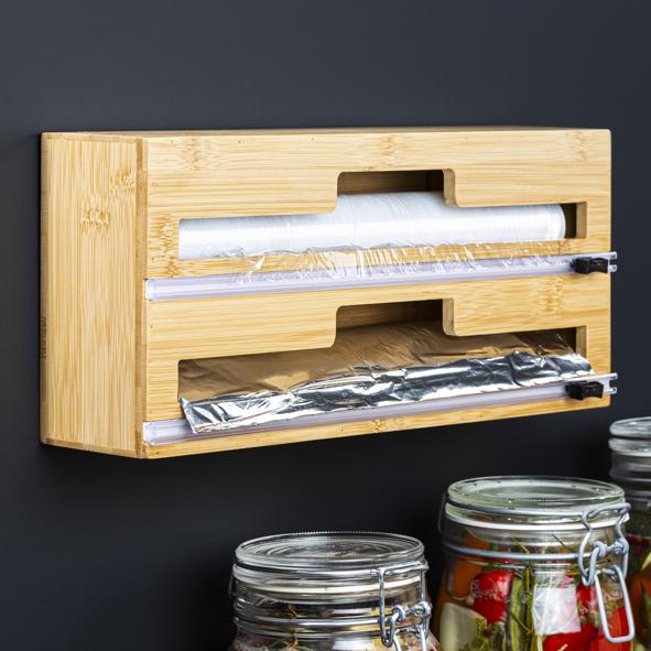 Folienrollenhalter aus Bambus