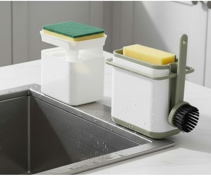 Mischkarton Spülbeckenorganizer und Seifenspender