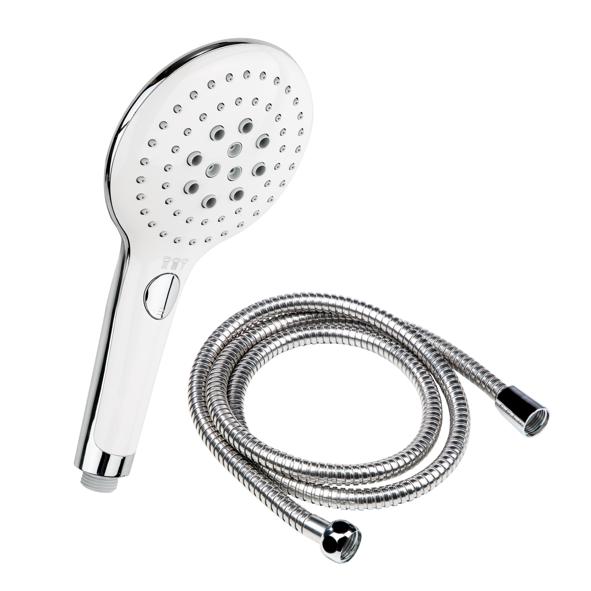 Duschkopf mit 3 Funktionen, verchromt
