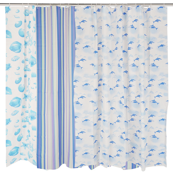 Duschvorhang aus Kunststoff in versch-