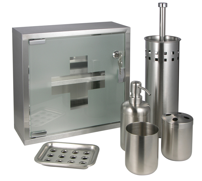 Badezimmer - Set 6 teilig aus Edelstahl