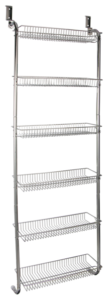 Türhängeregal mit 6 Körben, verchromt