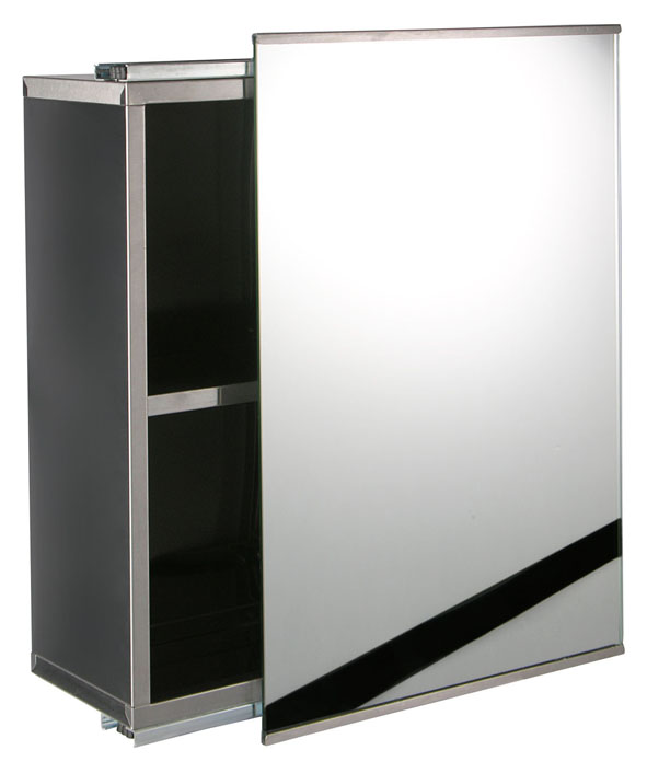 Spiegel-Medizinschrank aus Edelstahl