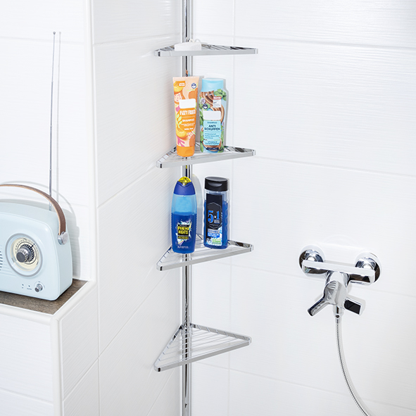 Teleskop-Badregal, verchromt