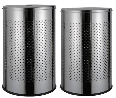 Wäschetonne verchromt 2-er Set