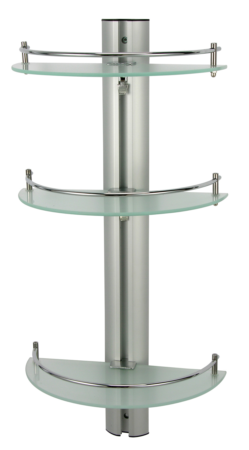 Badregal aus Glas mit 3 Ablagen