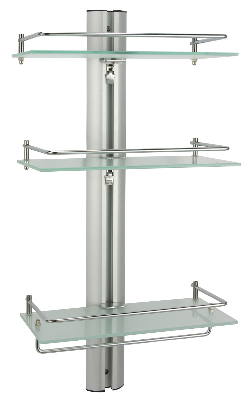 Badregal aus Glas mit 3 Ablagen und