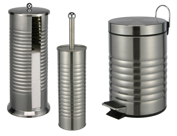 Badezimmerset 9-tlg: je 3 Mal: Treteimer