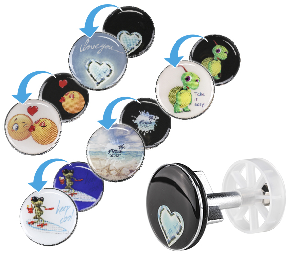 Waschbeckenstöpsel/ Thermostöpsel mit Motiven