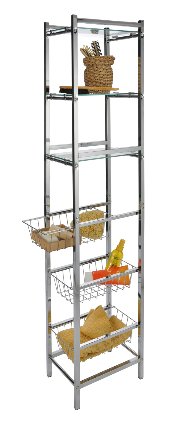 Badregal mit 3 Glasböden und