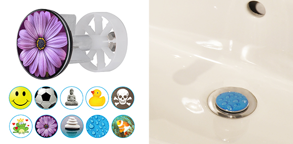 Waschbeckenstöpsel sortiert