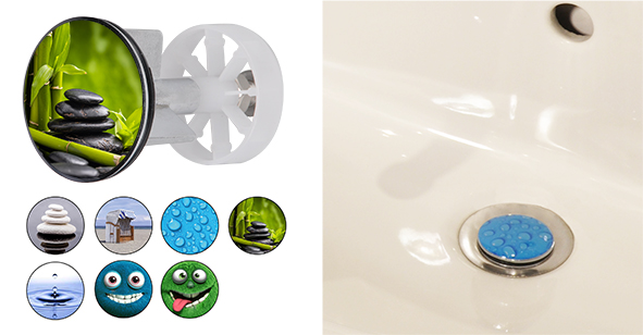 Waschbeckenstöpsel sortiert