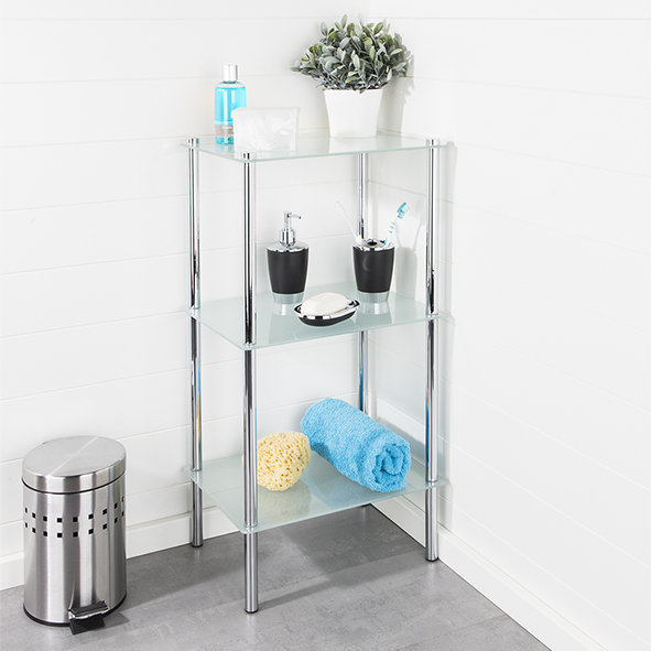 Verchromtes Badregal