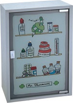 Medizinschrank, bedruckt