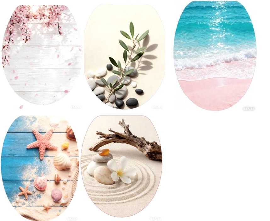 WC-Sitz aus MDF, sortiert, beidseitig bedruckt