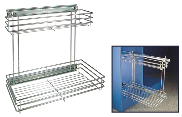 Teleskop Regal mit 2 Ablagen