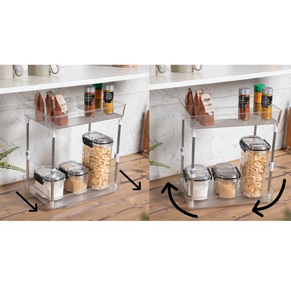 Küchenregal, drehbar und ausziehbar