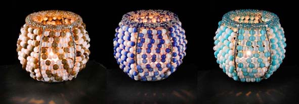 Glasperlenteelichthalter