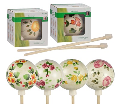 Rosenkugel aus Keramik handbemalt