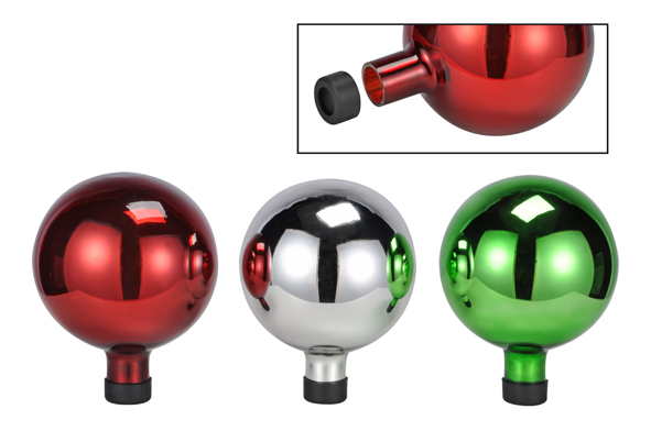 Gartendekokugel aus Glas / Rosenkugel