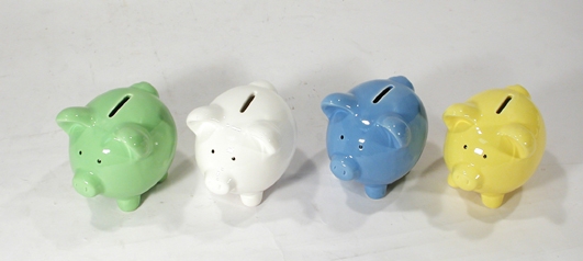 Spardose "Schwein" , Farben: