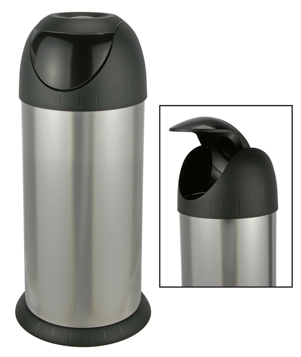 Mülleimer 40ltr. Stahl in Edelstahloptik