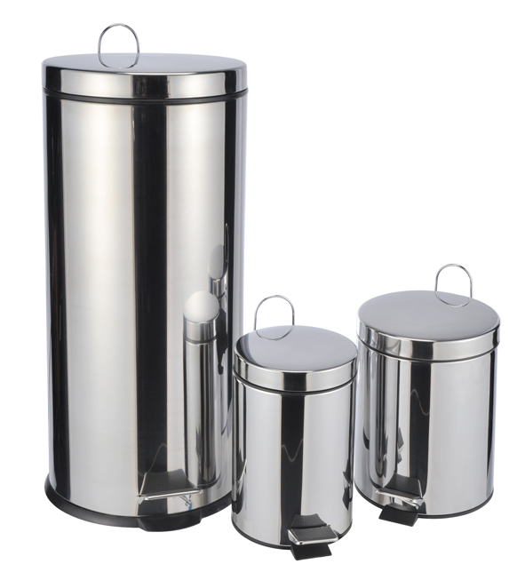 Treteimer-Set 3-tlg. aus Edelstahl