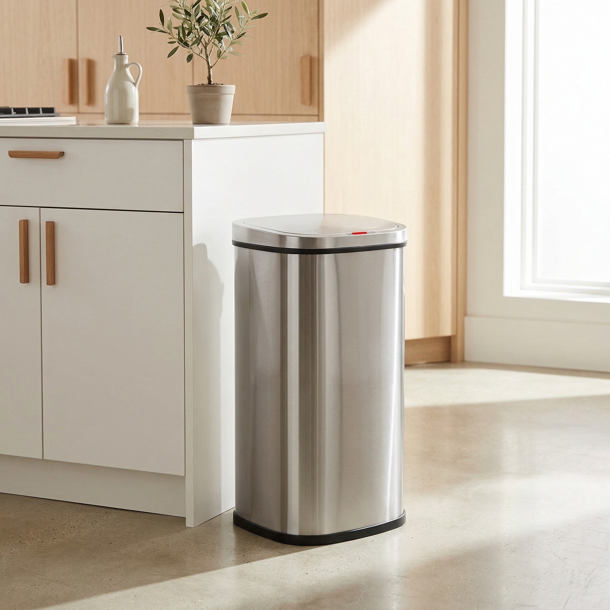 Mülleimer mit Sensor, ca. 30L aus Edelstahl