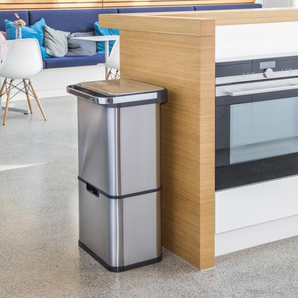 60L Mülleimer Station aus Edelstahl