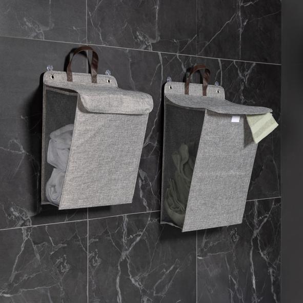 Wäschesammler, mit Deckel, 2er Set