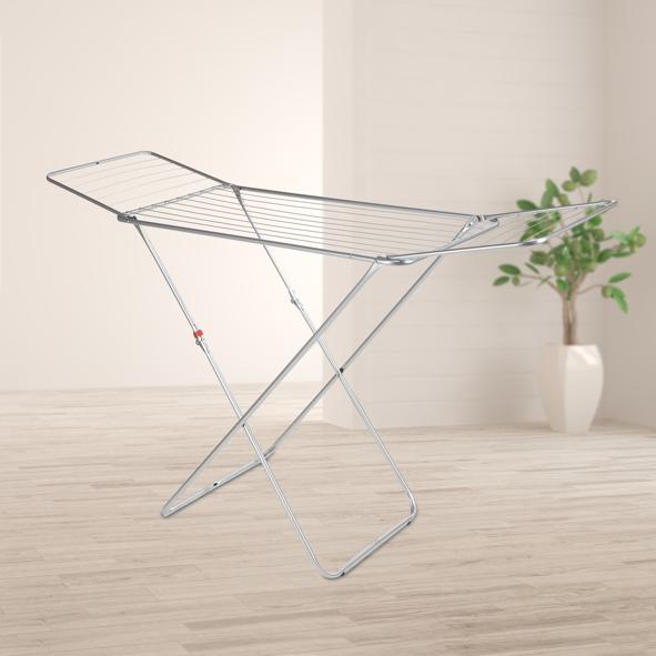 Flügelwäschetrockner m. Kindersicherung, silber