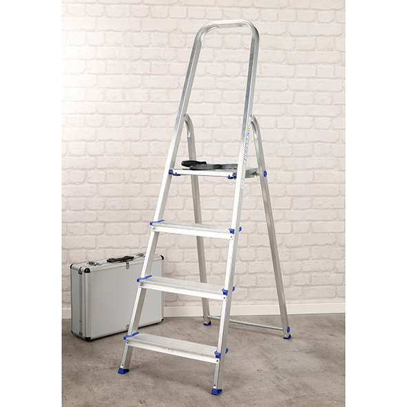 Haushaltsleiter 4-Stufig, aus Aluminium