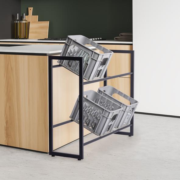 Flaschenkastenständer, schwarz, für 6 Kisten