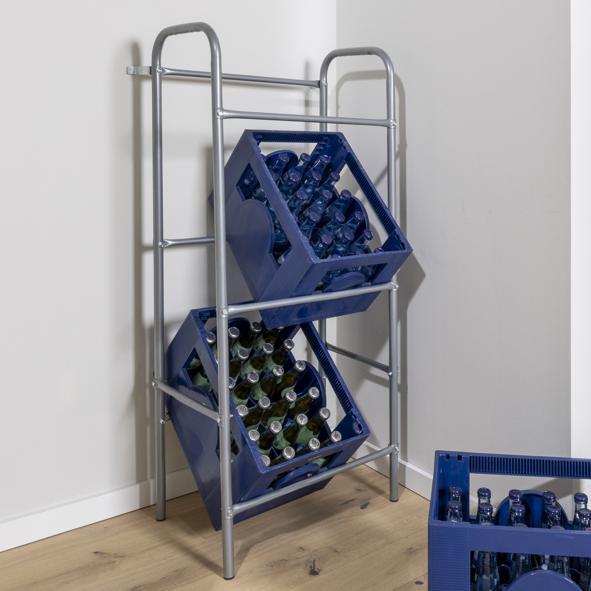 Flaschenkastenständer, silber