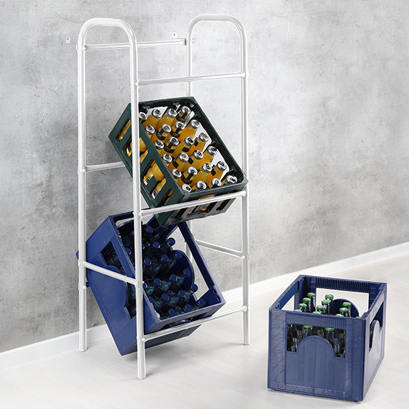Flaschenkastenständer, weiß, für 3 Kisten