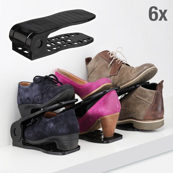 Schuhstapelhilfe aus Kunststoff als 6er Set