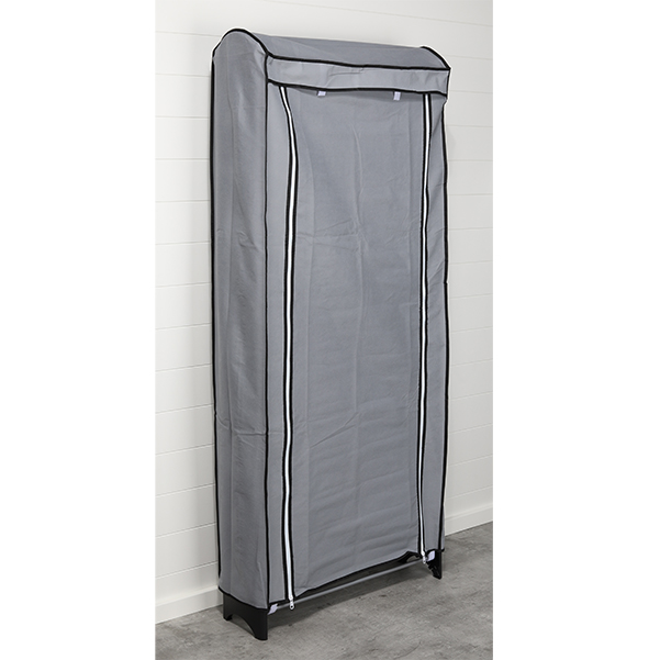 Stapelbares Schuhregal mit grauer Hülle