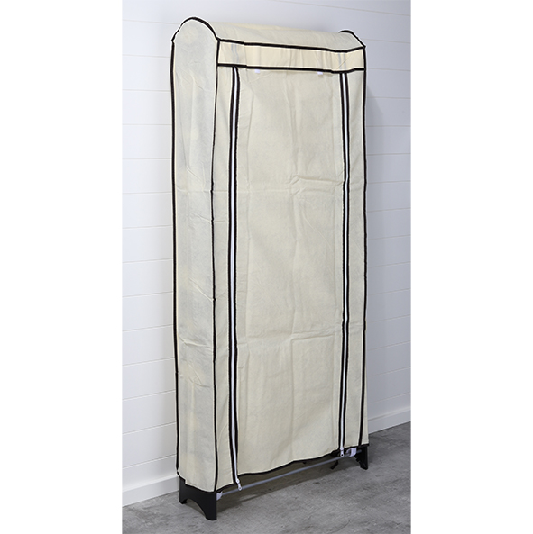 Stapelbares Schuhregal mit beiger Hülle