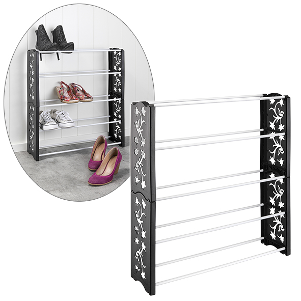 Schuhregal mit Blumenmuster, 2tlg.