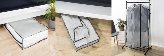 Mischkarton Unterbettkomoden und Kleidersack