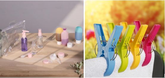 Display Reiseflaschen-Set / Strandtuchklammern-Set