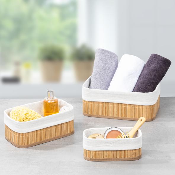 Aufbewahrungsboxen aus Bambus 3er Set