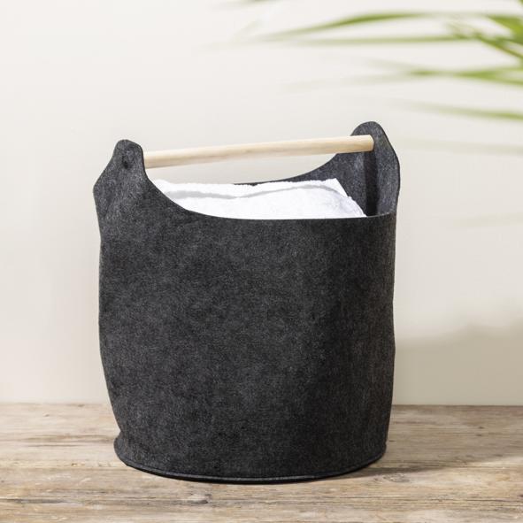 Filzkorb mit Holzgriff