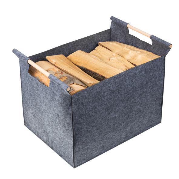 Filzkorb, Holzgriff, 50 x 38cm
