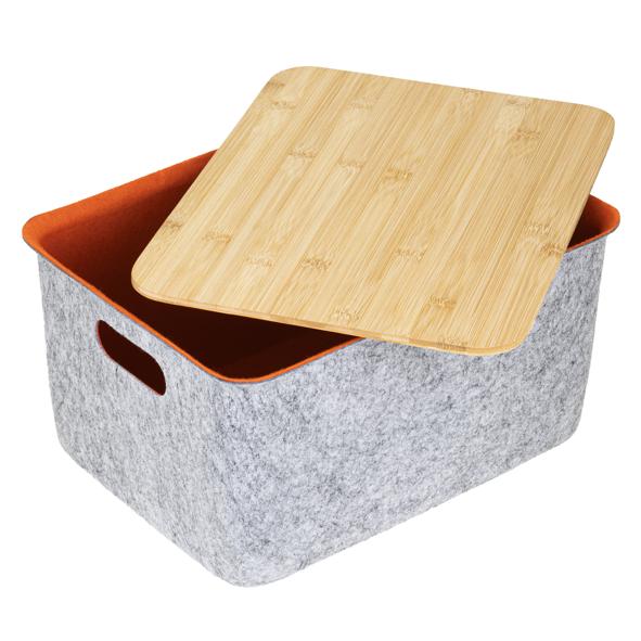 Filzkorb mit Bambusdeckel